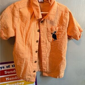 Old Navy Men's Casual Orange Button-Down Shirt